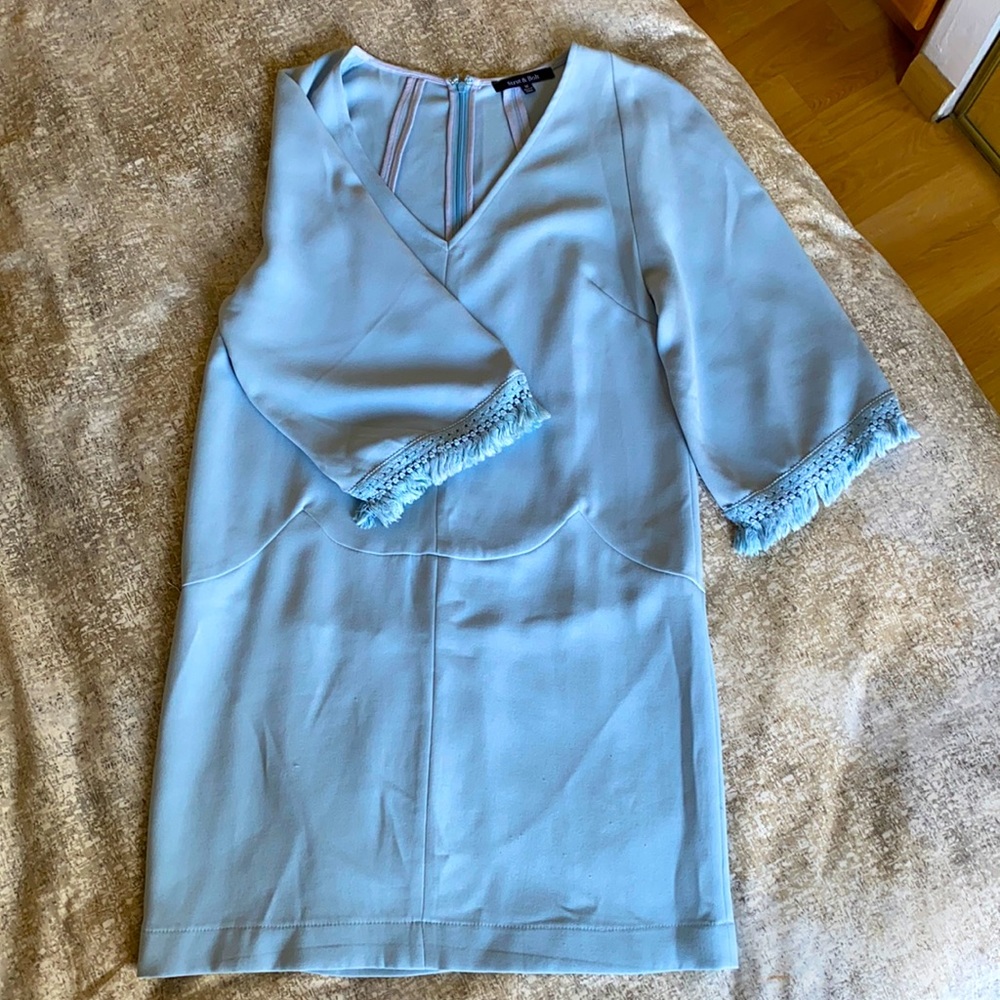 Baby blue dress with sleeve details